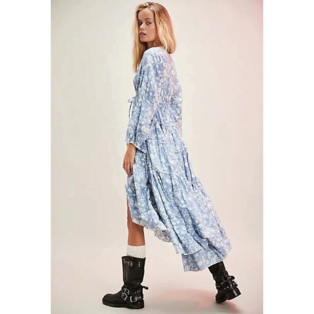 Free People Ethereal Dainty Cottage Pappiet Midi Dress Bluebell Maxi Top XL - Picture 12 of 12